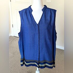 EUC Cynthia Rowley Blue Sleeveless Top Size 2X